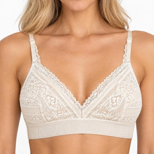 Women cream and white bra - white,